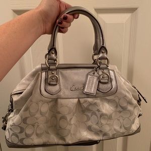 Coach Purse (Silver/White Metallic)